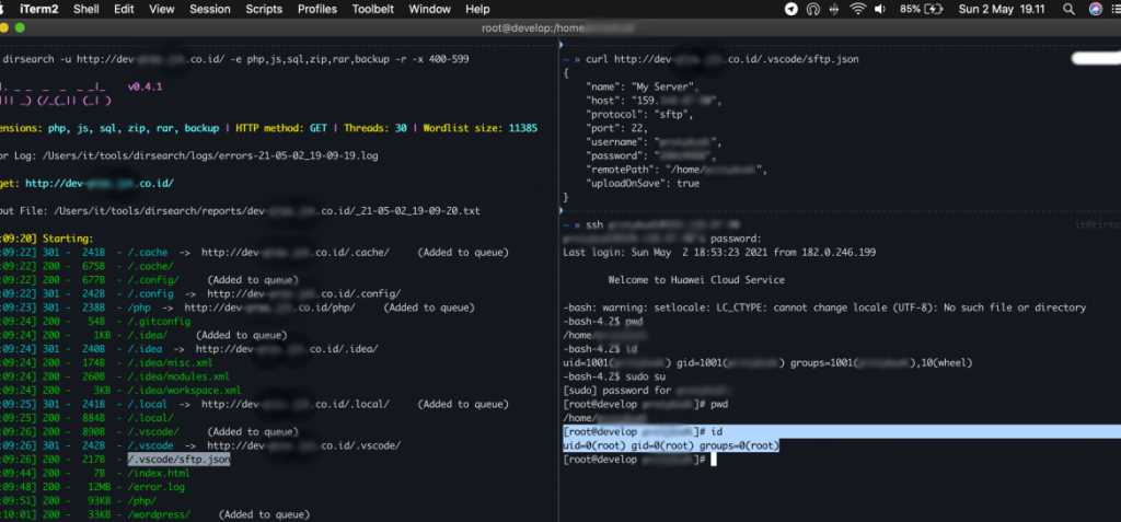 Akses Root pada Server Penyedia Layanan Ekspedisi