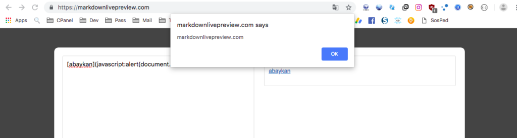 XSS in Markdown