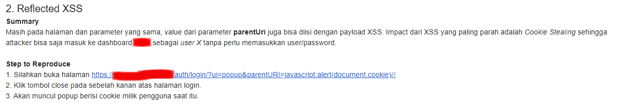 XSS pada Halaman Login